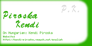 piroska kendi business card